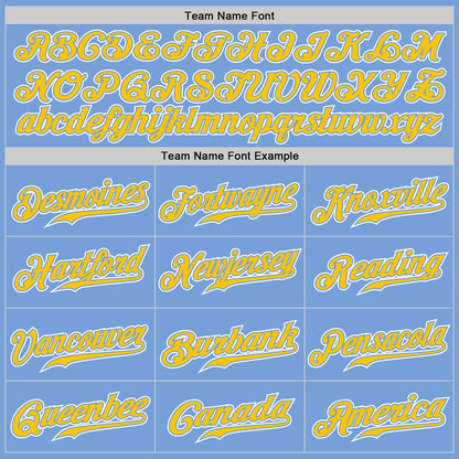 Custom Light Blue Yellow-White Authentic Gradient Fashion Baseball Jersey - Sky-Custom