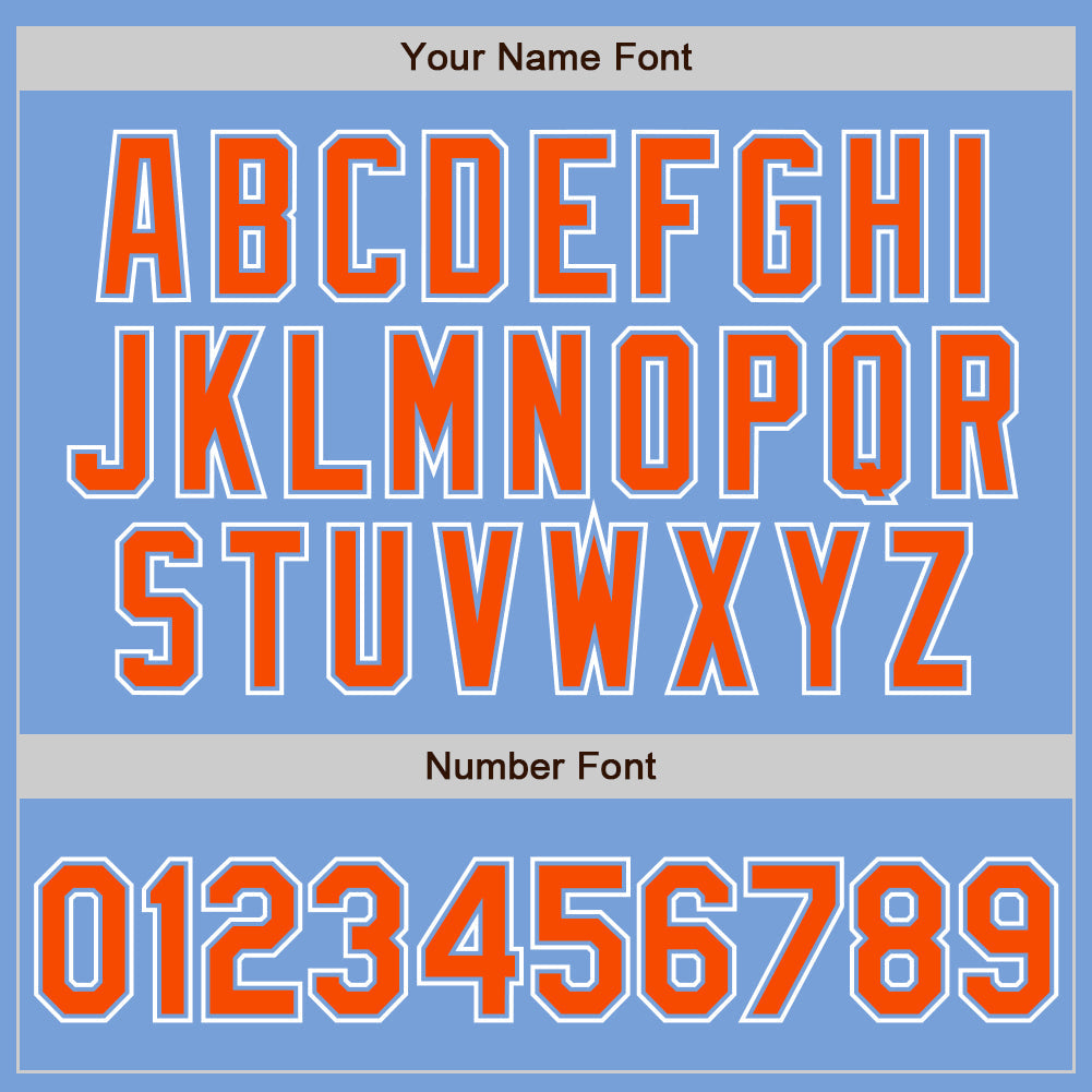 Custom Light Blue Orange-White Authentic Gradient Fashion Baseball Jersey - Sky-Custom