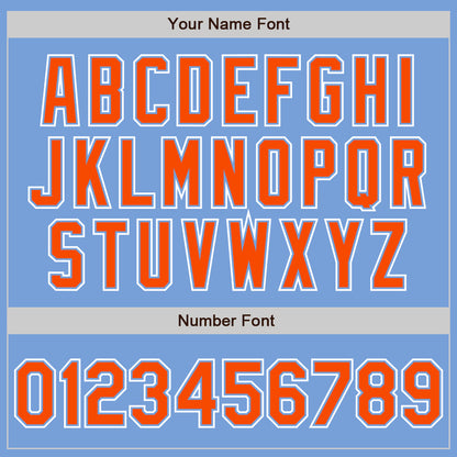 Custom Light Blue Orange-White Authentic Gradient Fashion Baseball Jersey - Sky-Custom