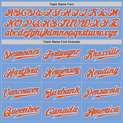 Custom Light Blue Orange-White Authentic Gradient Fashion Baseball Jersey - Sky-Custom