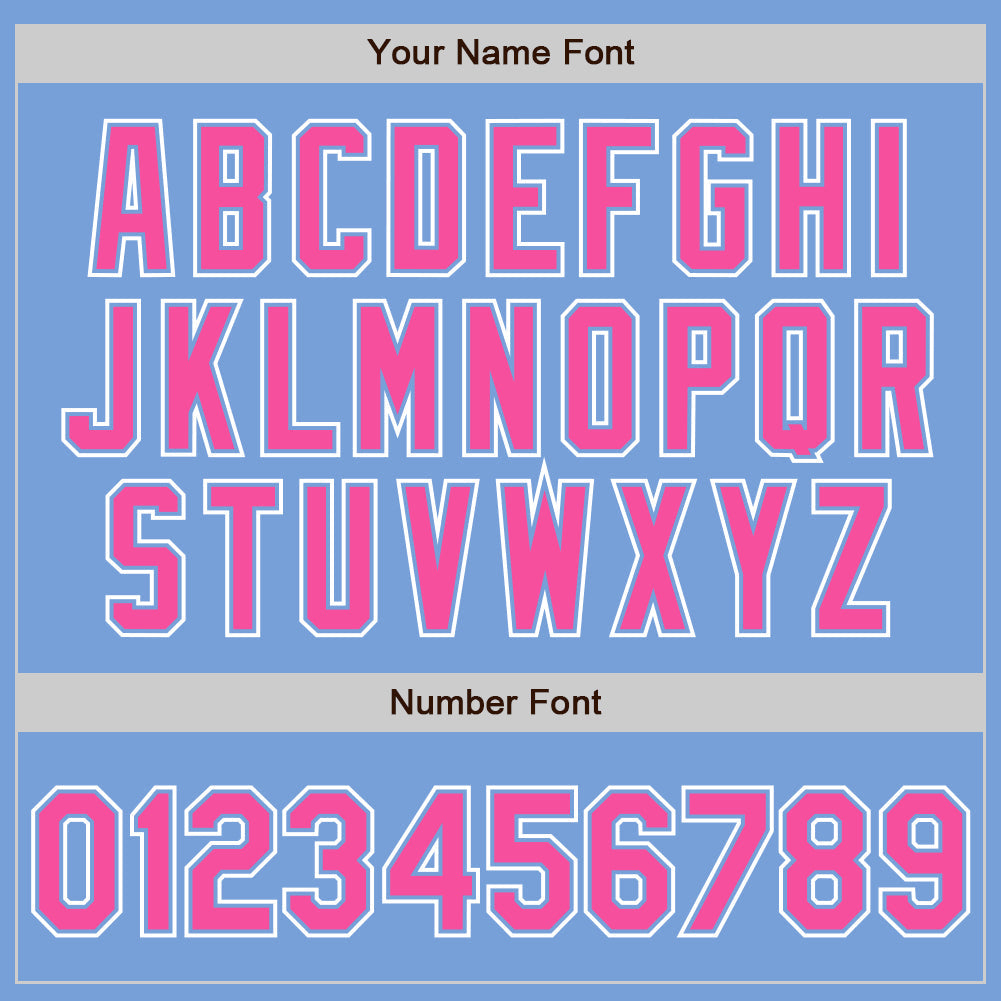 Custom Light Blue Pink-White Authentic Gradient Fashion Baseball Jersey - Sky-Custom