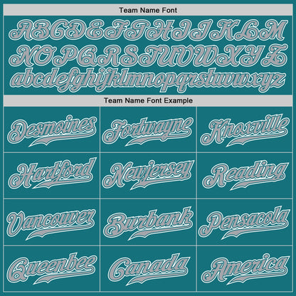 Custom Teal Gray-White Authentic Gradient Fashion Baseball Jersey - Sky-Custom