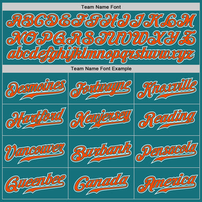 Custom Teal Orange-White Authentic Gradient Fashion Baseball Jersey - Sky-Custom