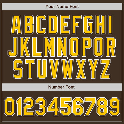Custom Brown Yellow-White Authentic Gradient Fashion Baseball Jersey - Sky-Custom