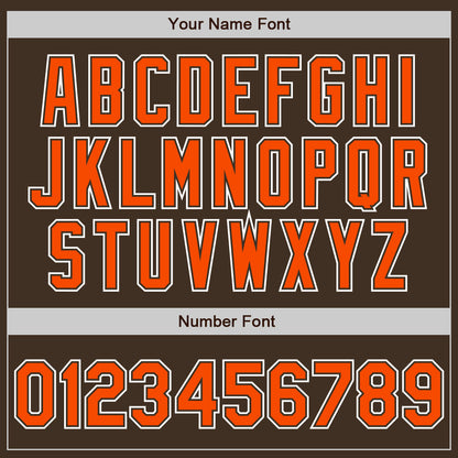 Custom Brown Orange-White Authentic Gradient Fashion Baseball Jersey - Sky-Custom