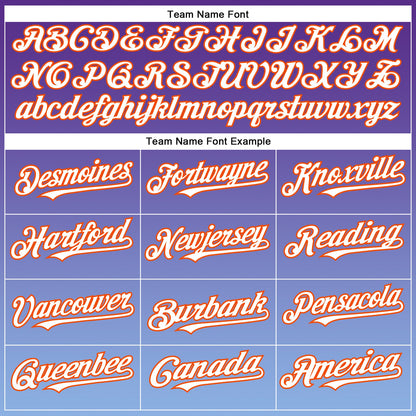 Custom Purple White Light Blue-Orange Authentic Fade Fashion Baseball Jersey - Sky-Custom