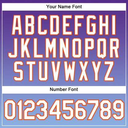 Custom Purple White Light Blue-Orange Authentic Fade Fashion Baseball Jersey - Sky-Custom