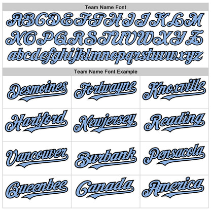 Custom White Pinstripe Light Blue-Black Authentic Fade Fashion Baseball Jersey - Sky-Custom