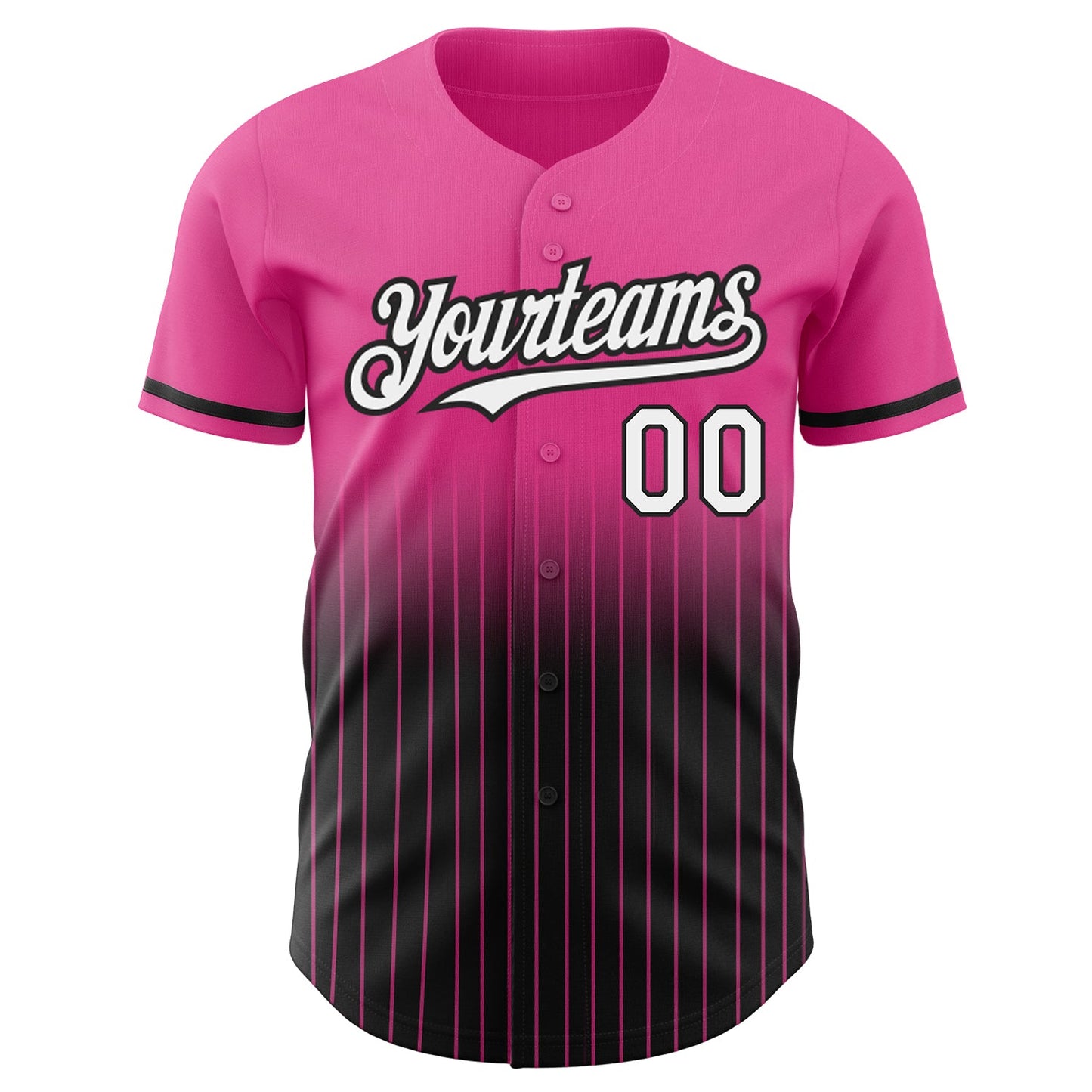 Custom Pink Pinstripe White-Black Authentic Fade Fashion Baseball Jersey - Sky-Custom