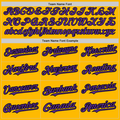 Custom Gold Pinstripe Purple-Black Authentic Fade Fashion Baseball Jersey - Sky-Custom