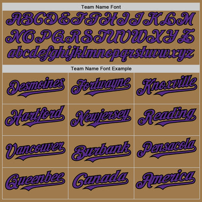 Custom Old Gold Pinstripe Purple-Black Authentic Fade Fashion Baseball Jersey - Sky-Custom