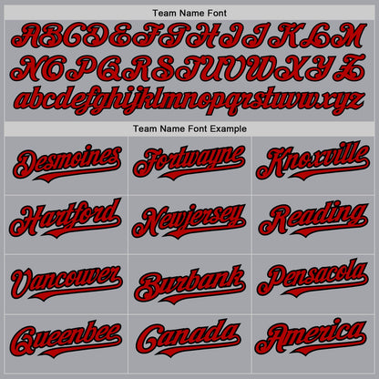 Custom Gray Pinstripe Red-Black Authentic Fade Fashion Baseball Jersey - Sky-Custom