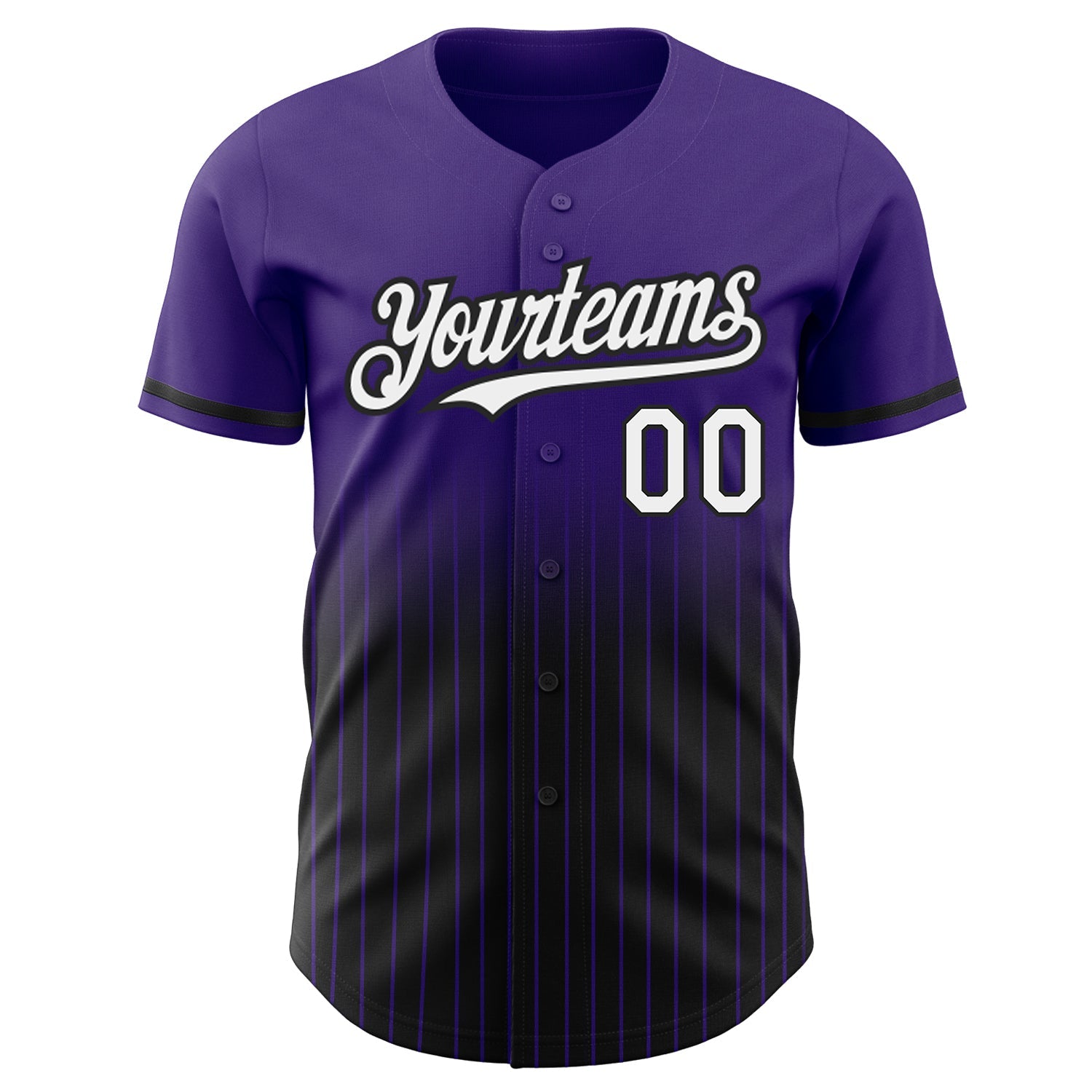 Custom Purple Pinstripe White-Black Authentic Fade Fashion Baseball Jersey - Sky-Custom