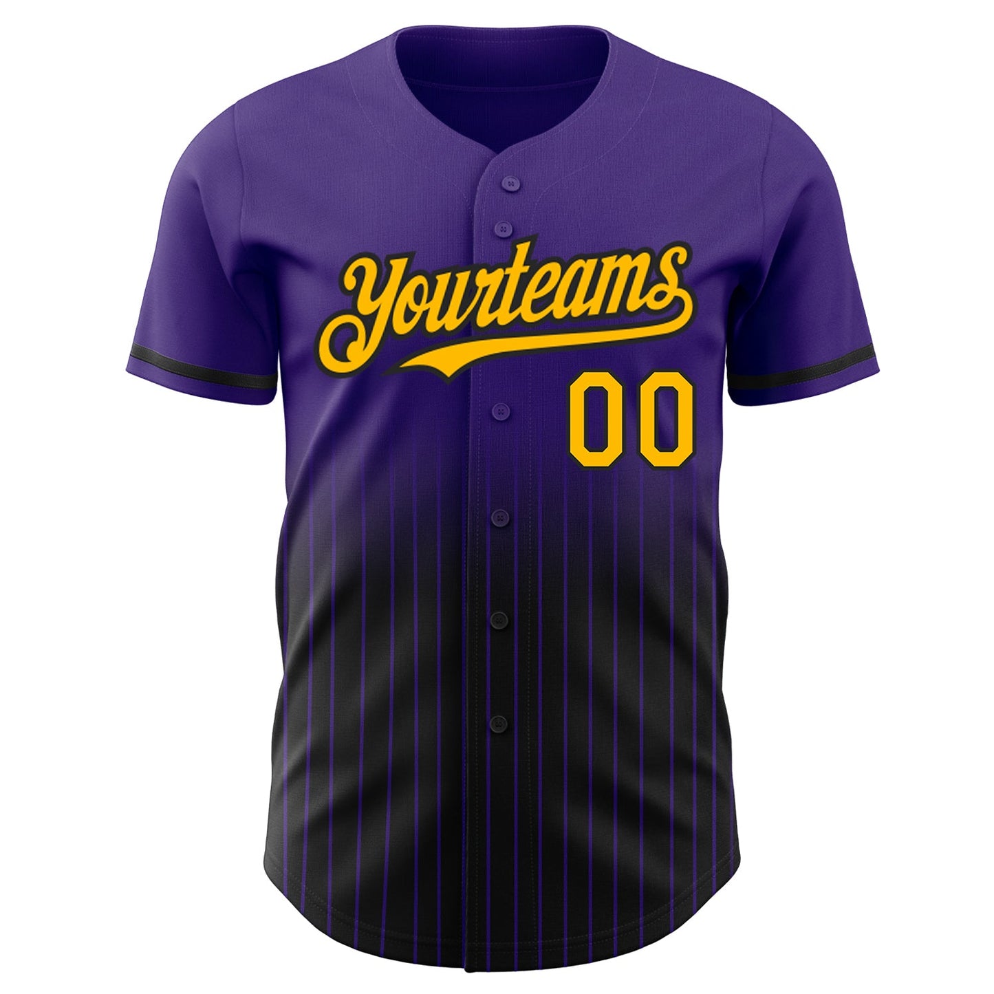 Custom Purple Pinstripe Gold-Black Authentic Fade Fashion Baseball Jersey - Sky-Custom