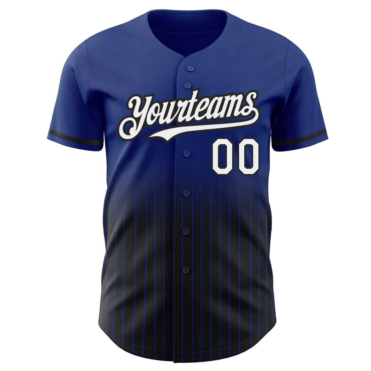 Custom Royal Pinstripe White-Black Authentic Fade Fashion Baseball Jersey - Sky-Custom