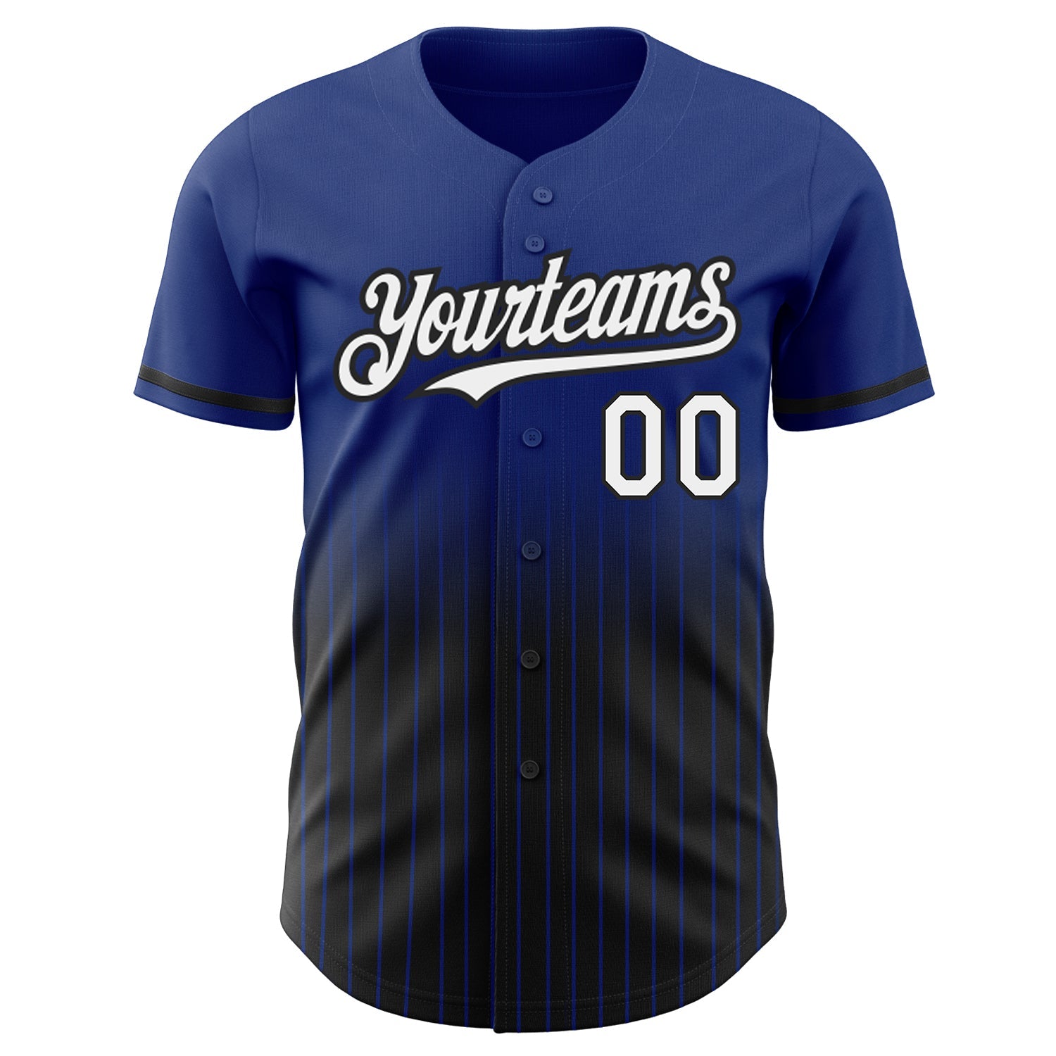 Custom Royal Pinstripe White-Black Authentic Fade Fashion Baseball Jersey - Sky-Custom