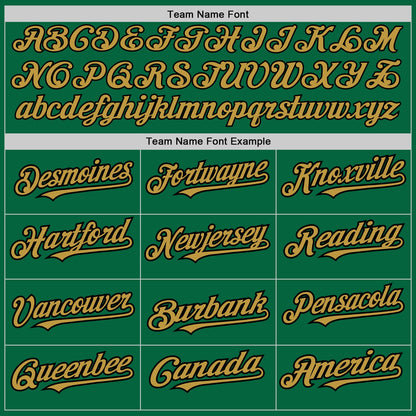 Custom Kelly Green Pinstripe Old Gold-Black Authentic Fade Fashion Baseball Jersey - Sky-Custom
