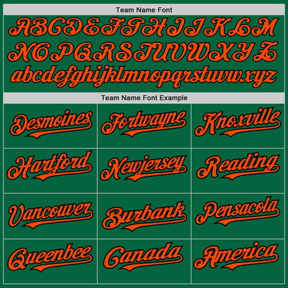 Custom Kelly Green Pinstripe Orange-Black Authentic Fade Fashion Baseball Jersey - Sky-Custom
