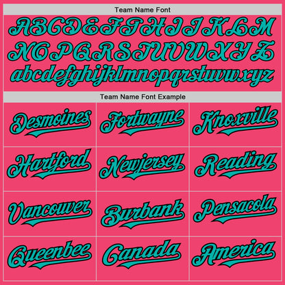 Custom Neon Pink Pinstripe Aqua-Black Authentic Fade Fashion Baseball Jersey - Sky-Custom