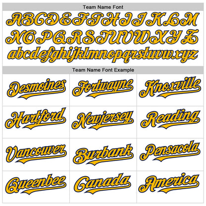 Custom White Pinstripe Gold-Navy Authentic Fade Fashion Baseball Jersey - Sky-Custom