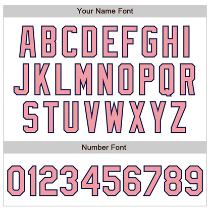 Custom White Pinstripe Medium Pink-Navy Authentic Fade Fashion Baseball Jersey - Sky-Custom