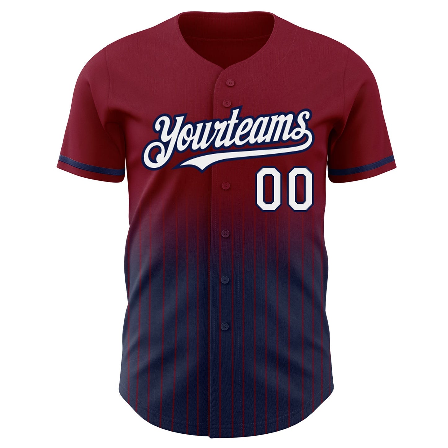 Custom Maroon Pinstripe White-Navy Authentic Fade Fashion Baseball Jersey - Sky-Custom