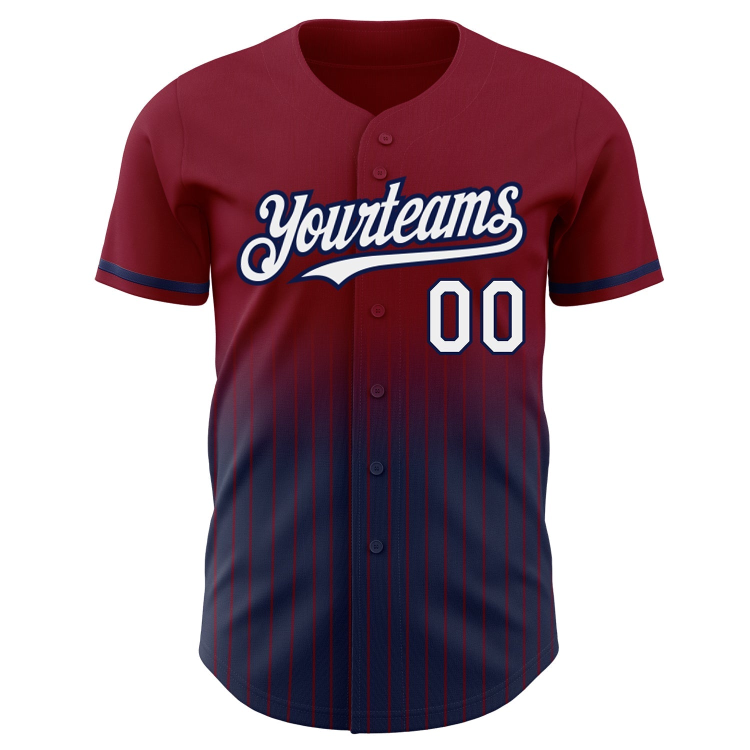 Custom Maroon Pinstripe White-Navy Authentic Fade Fashion Baseball Jersey - Sky-Custom