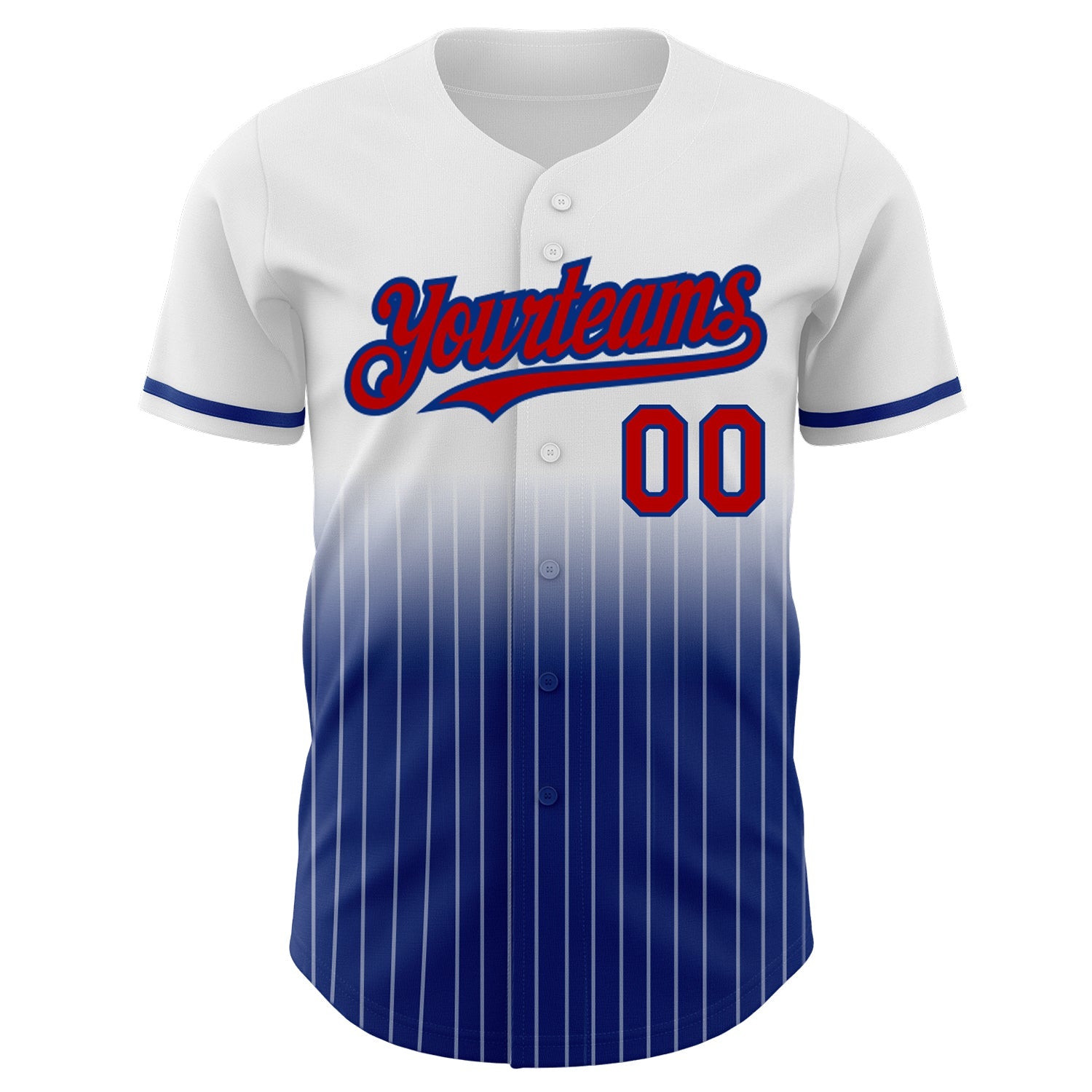 Custom White Pinstripe Red-Royal Authentic Fade Fashion Baseball Jersey - Sky-Custom