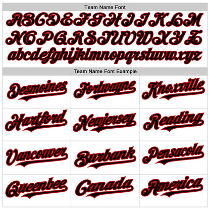 Custom White Pinstripe Black-Red Authentic Fade Fashion Baseball Jersey - Sky-Custom