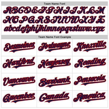 Custom White Pinstripe Navy-Red Authentic Fade Fashion Baseball Jersey - Sky-Custom