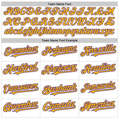 Custom White Pinstripe Gold-Purple Authentic Fade Fashion Baseball Jersey - Sky-Custom