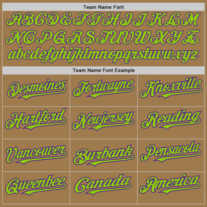 Custom Old Gold Pinstripe Neon Green-Purple Authentic Fade Fashion Baseball Jersey - Sky-Custom