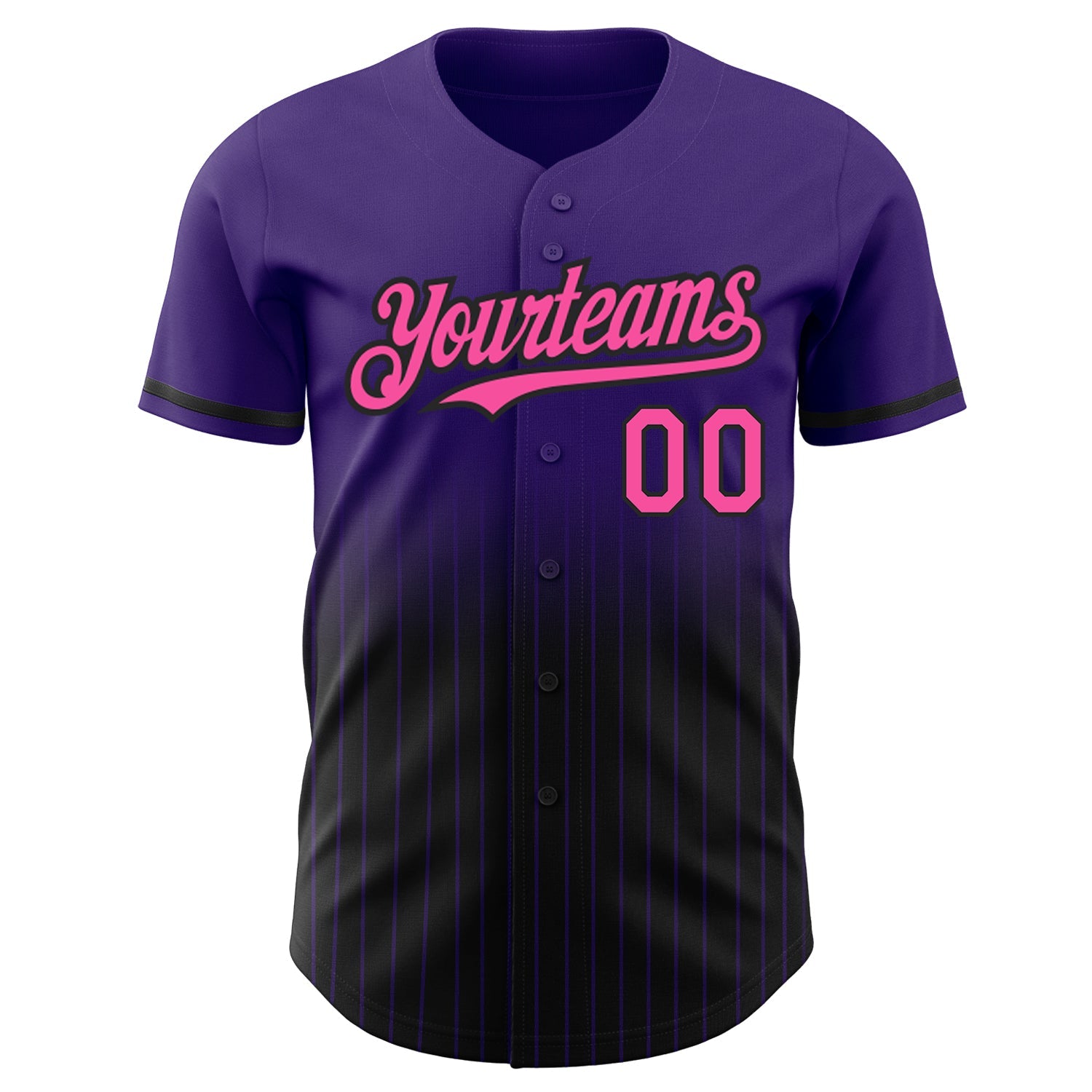 Custom Purple Pinstripe Pink-Black Authentic Fade Fashion Baseball Jersey - Sky-Custom