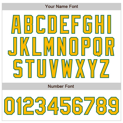Custom White Pinstripe Gold-Kelly Green Authentic Fade Fashion Baseball Jersey - Sky-Custom