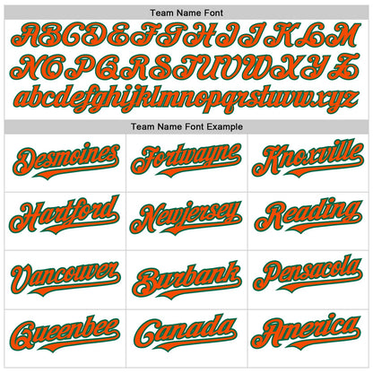 Custom White Pinstripe Orange-Kelly Green Authentic Fade Fashion Baseball Jersey - Sky-Custom