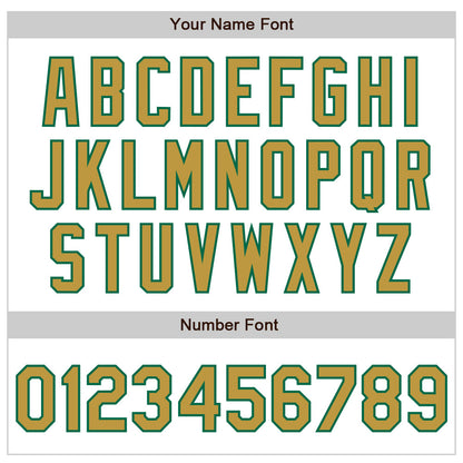 Custom White Pinstripe Old Gold-Kelly Green Authentic Fade Fashion Baseball Jersey - Sky-Custom