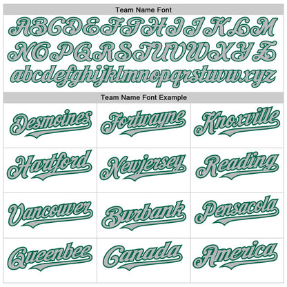 Custom White Pinstripe Gray-Kelly Green Authentic Fade Fashion Baseball Jersey - Sky-Custom