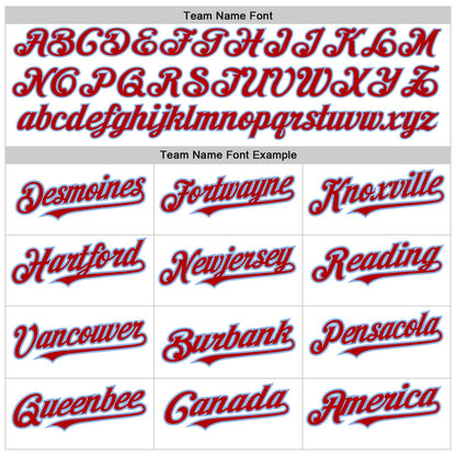 Custom White Pinstripe Red-Light Blue Authentic Fade Fashion Baseball Jersey - Sky-Custom