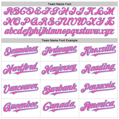 Custom White Pinstripe Pink-Light Blue Authentic Fade Fashion Baseball Jersey - Sky-Custom