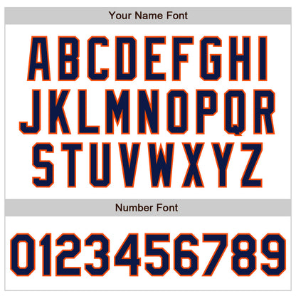 Custom White Pinstripe Navy-Orange Authentic Fade Fashion Baseball Jersey - Sky-Custom