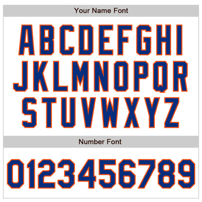 Custom White Pinstripe Royal-Orange Authentic Fade Fashion Baseball Jersey - Sky-Custom