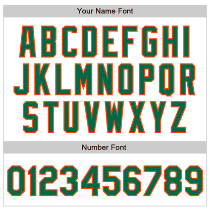 Custom White Pinstripe Kelly Green-Orange Authentic Fade Fashion Baseball Jersey - Sky-Custom
