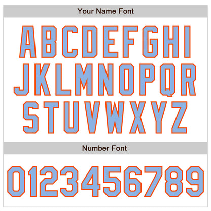 Custom White Pinstripe Light Blue-Orange Authentic Fade Fashion Baseball Jersey - Sky-Custom