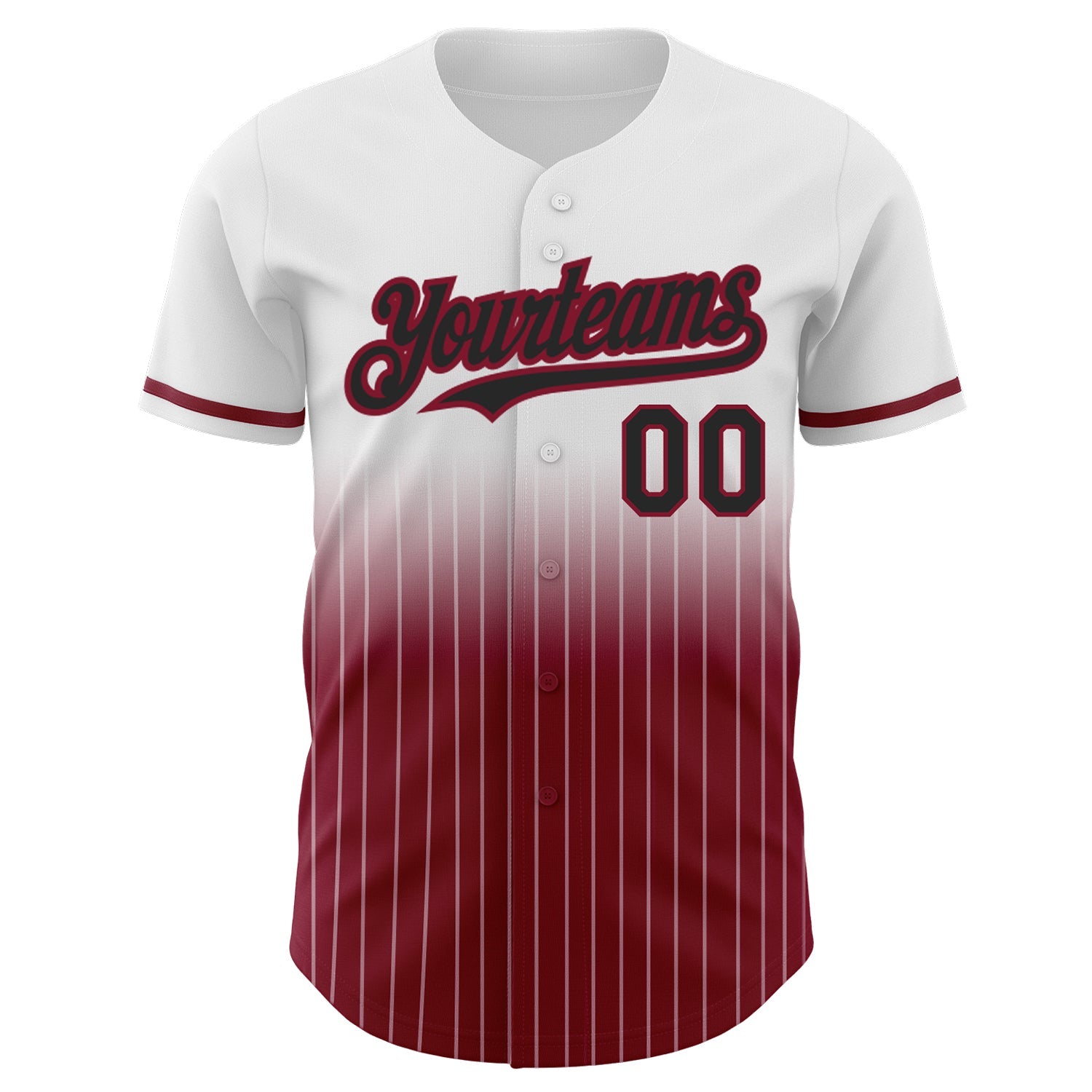 Custom White Pinstripe Black-Crimson Authentic Fade Fashion Baseball Jersey - Sky-Custom