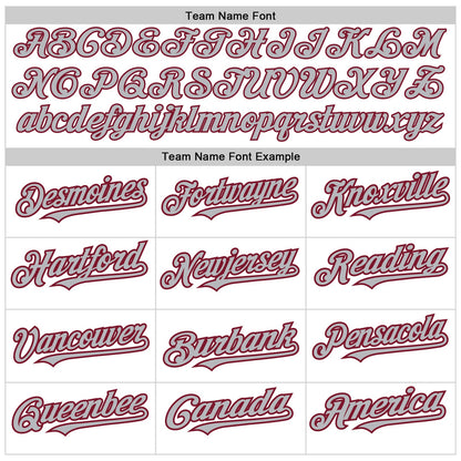Custom White Pinstripe Gray-Crimson Authentic Fade Fashion Baseball Jersey - Sky-Custom