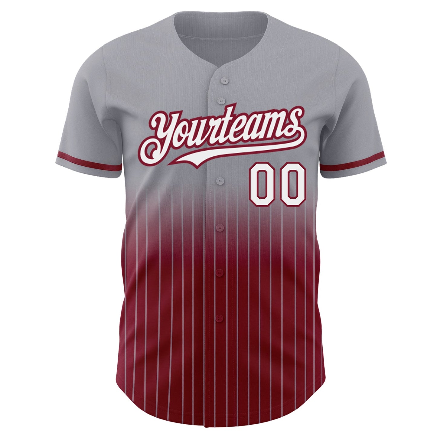 Custom Gray Pinstripe White-Crimson Authentic Fade Fashion Baseball Jersey - Sky-Custom