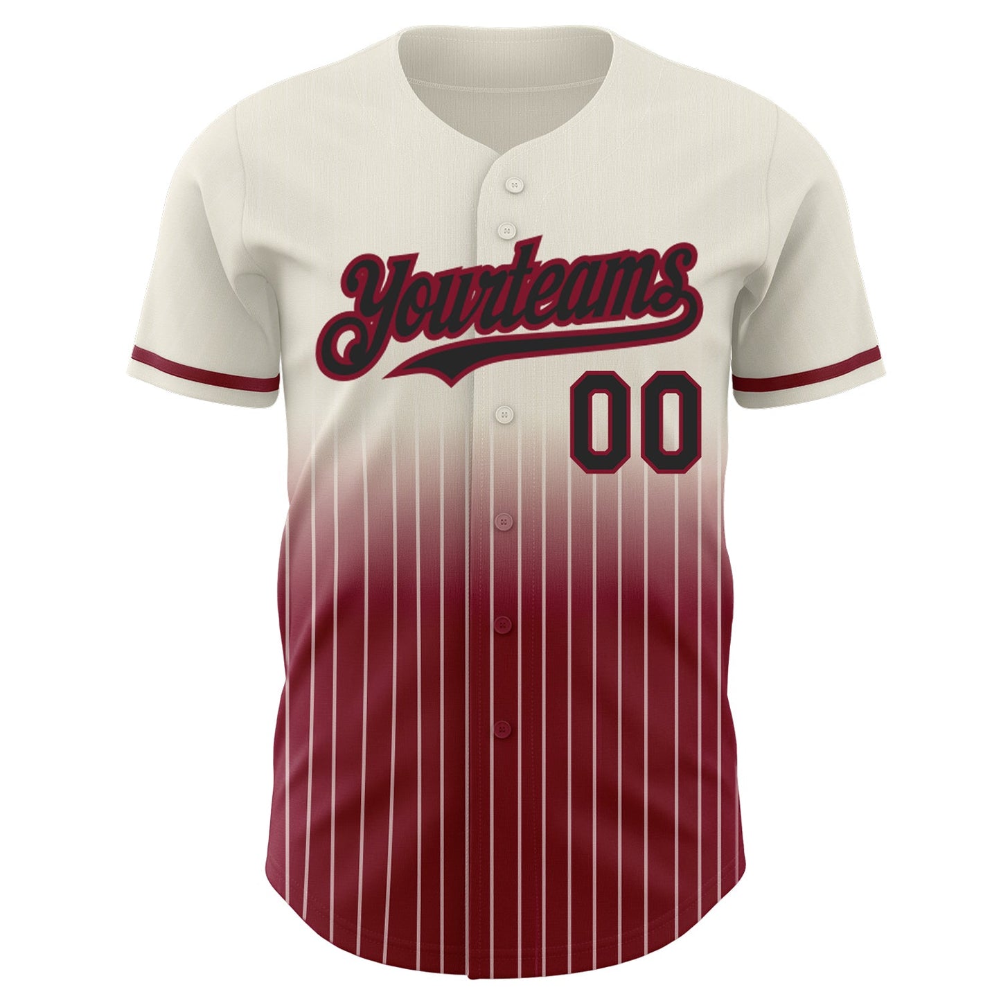 Custom Cream Pinstripe Black-Crimson Authentic Fade Fashion Baseball Jersey - Sky-Custom