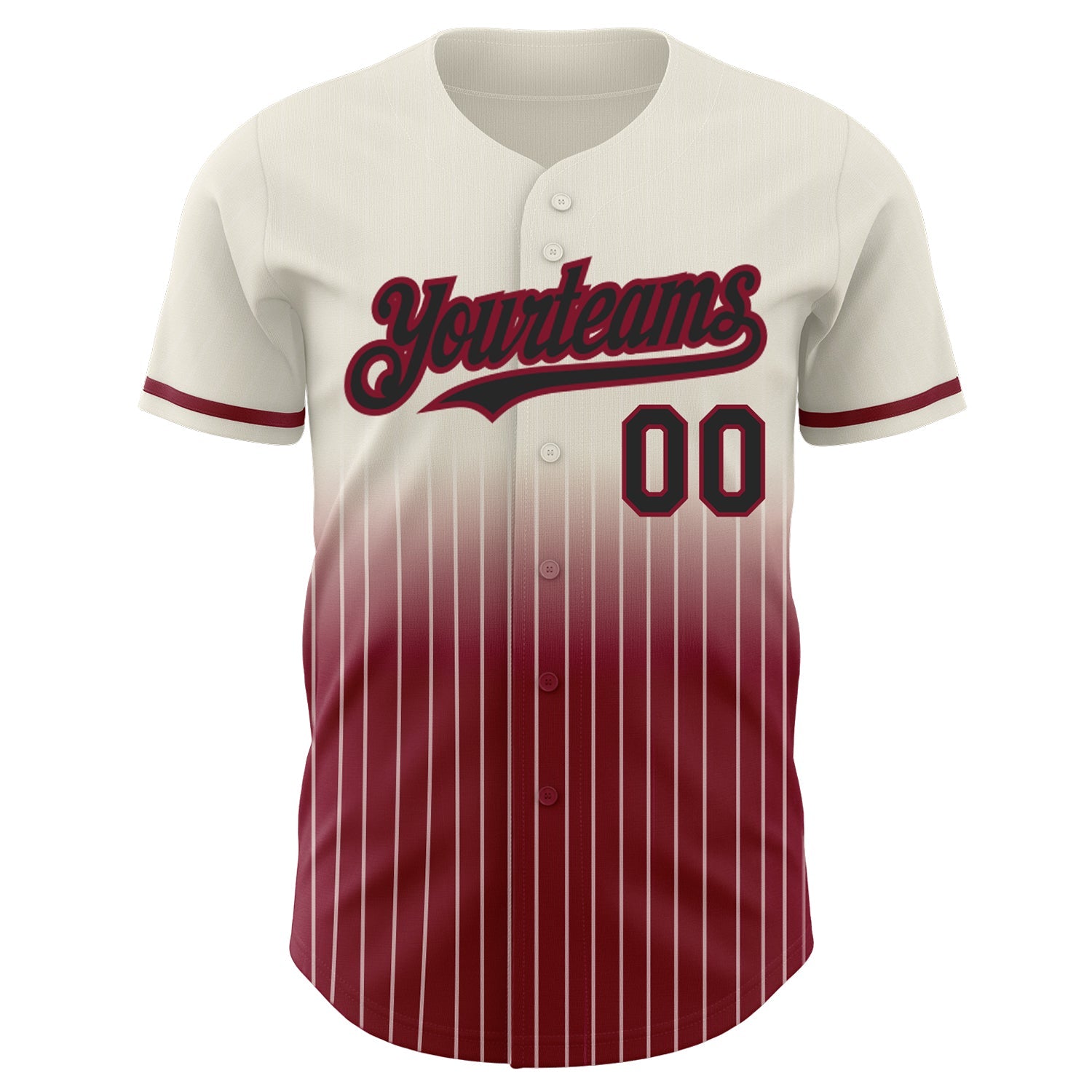 Custom Cream Pinstripe Black-Crimson Authentic Fade Fashion Baseball Jersey - Sky-Custom