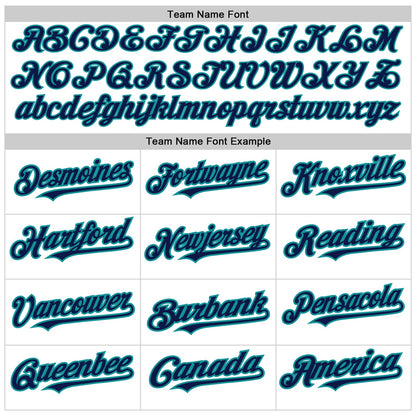 Custom White Pinstripe Navy-Teal Authentic Fade Fashion Baseball Jersey - Sky-Custom