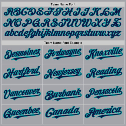 Custom Gray Pinstripe Navy-Teal Authentic Fade Fashion Baseball Jersey - Sky-Custom